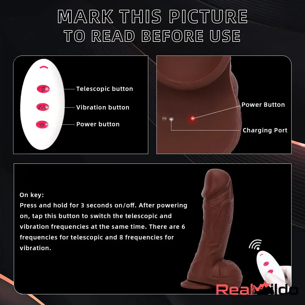 8.85in Intelligent Heating Thrusting Vibrating Automatic Electric Dildo Real Dildo