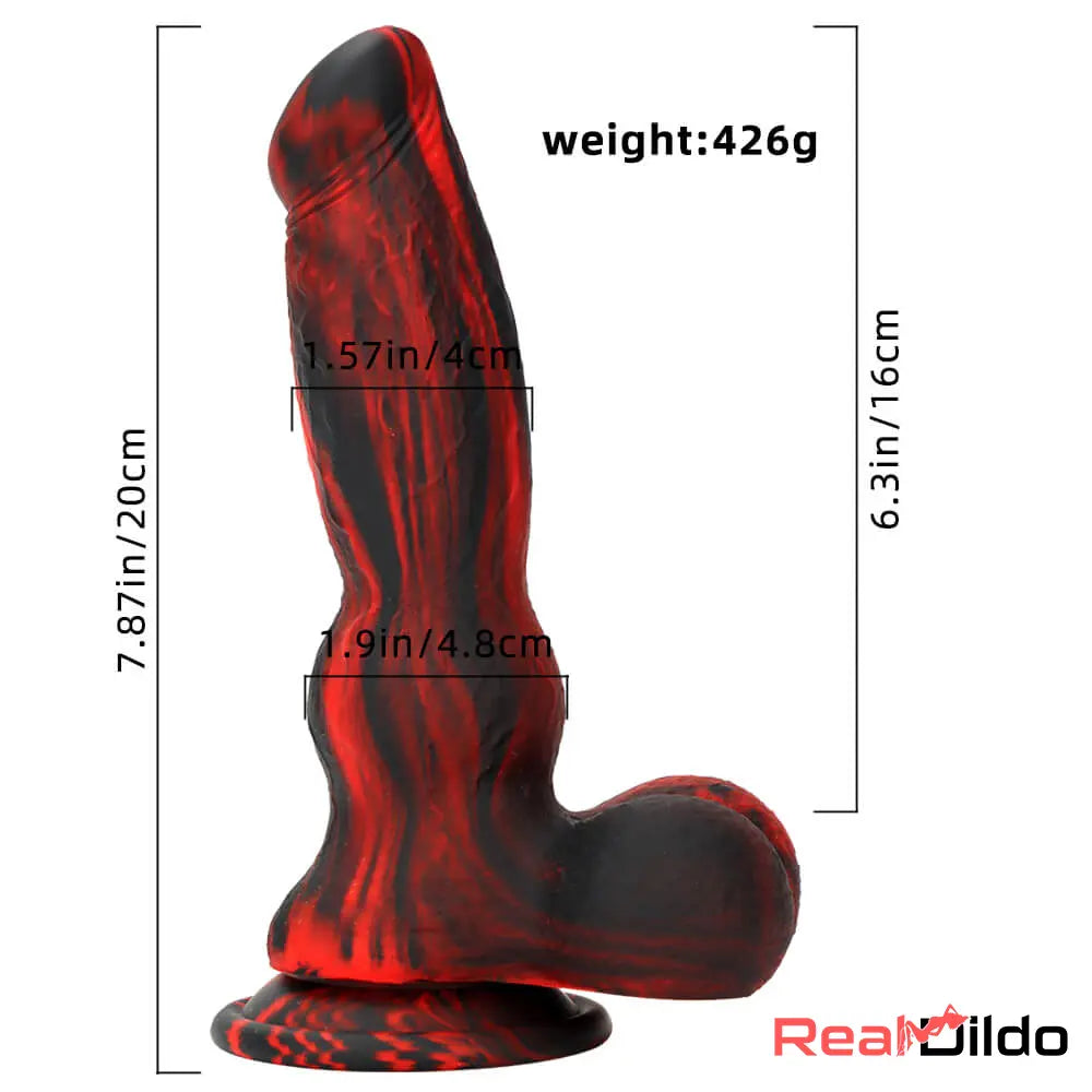 7.87in Silicone Soft Mixed Color Dog Cock Dildo For Women Sex Safety Real Dildo