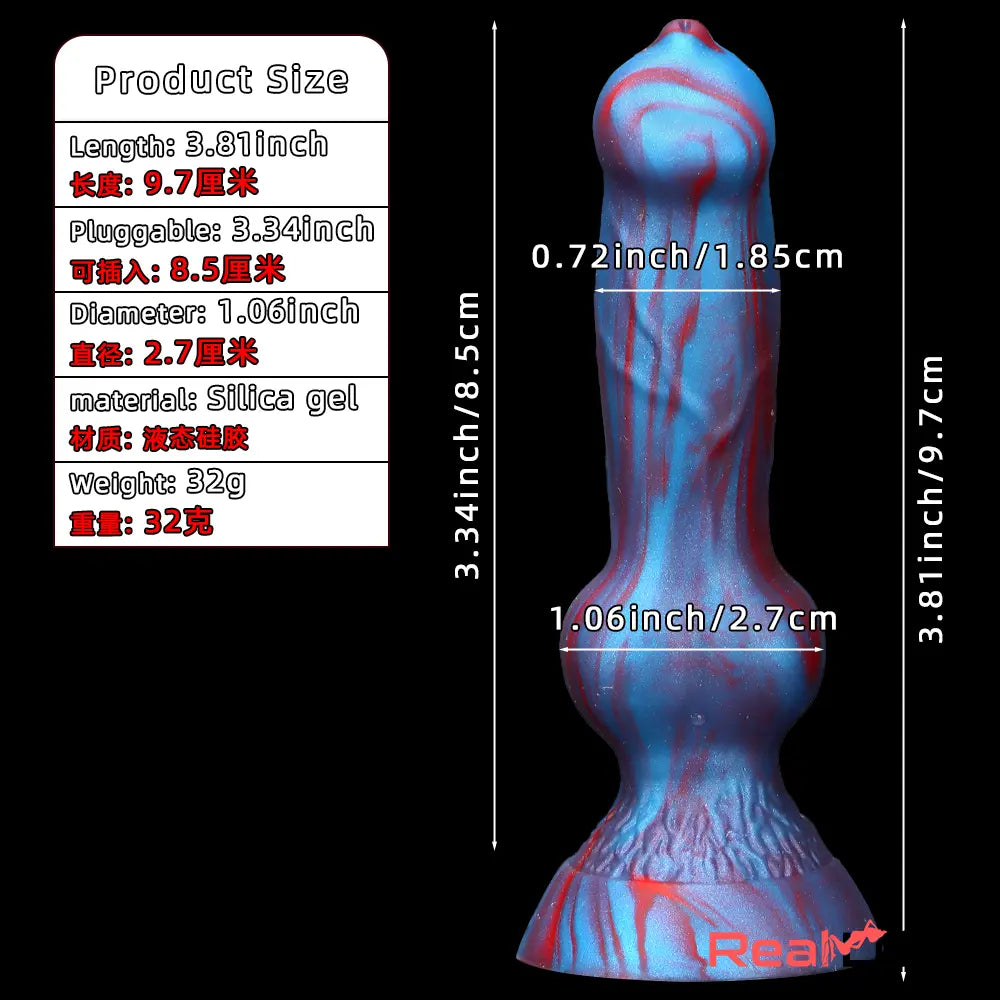 3.81in Mini Soft Silicone Lifelike Animal Dog Penis Dildo For Sex Beginners Real Dildo