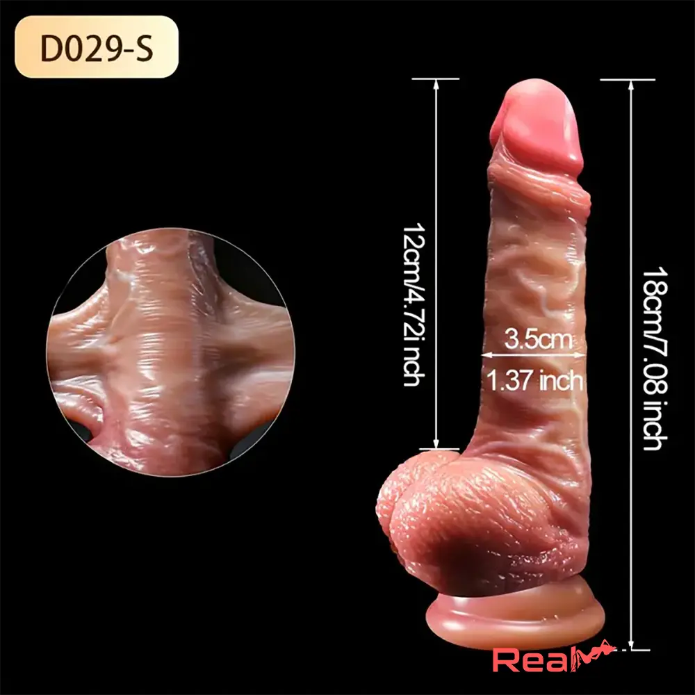 7.08in 8.46in Realistic Silicone Dildo Women With Sliding Foreskin Couples Real Dildo