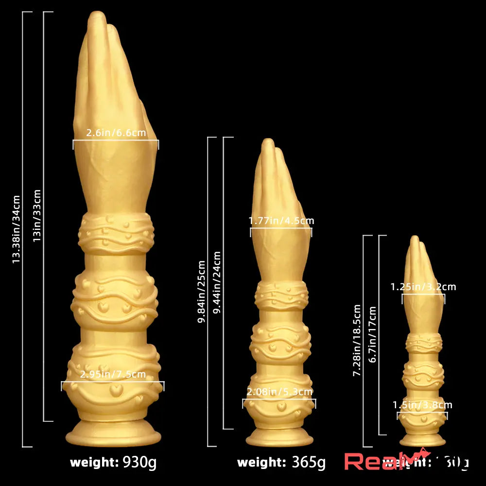 7.28in 9.84in 13.38in Premium Silicone Soft Fist Hands Big Self-Pleasure Dildo Real Dildo