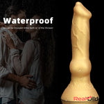 3.81in 7.48in Gold Silicone Soft Small Dog Dildo For Anal Vaginal Sex Love Real Dildo