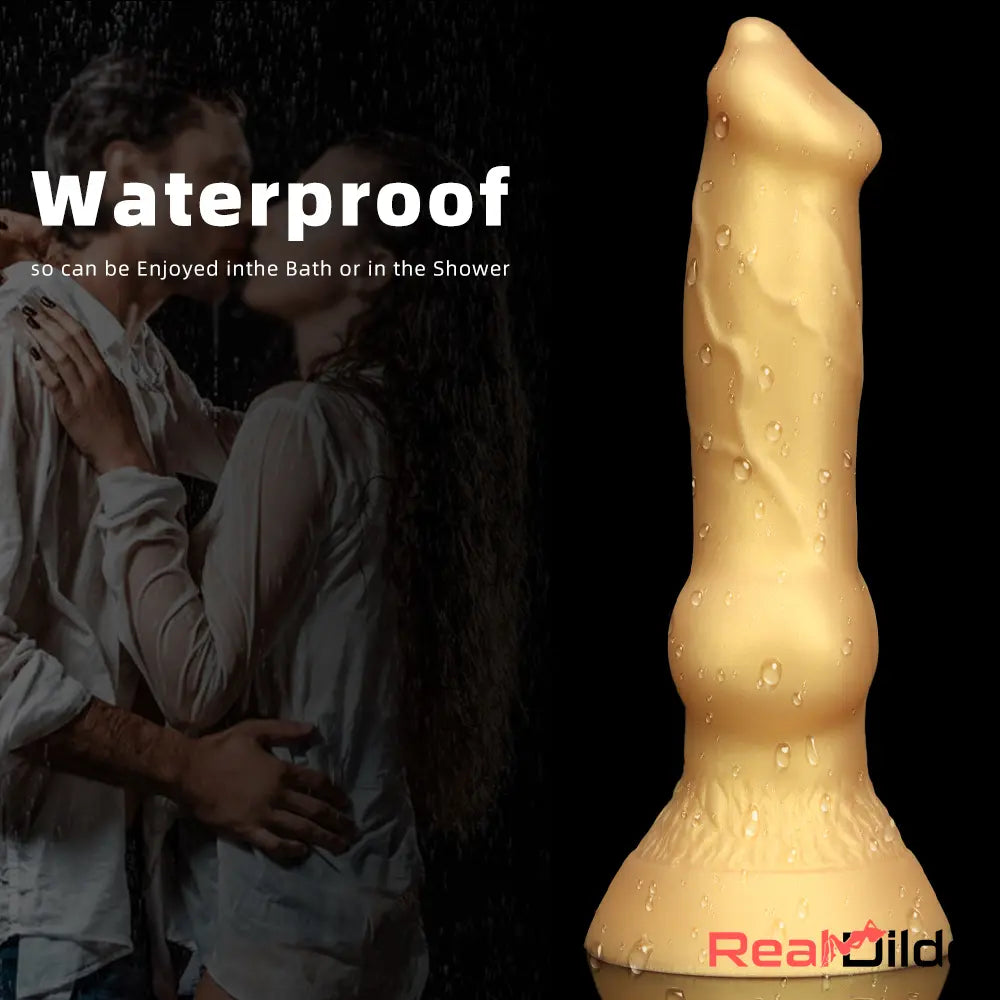 3.81in 7.48in Gold Silicone Soft Small Dog Dildo For Anal Vaginal Sex Love Real Dildo