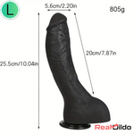 7.28in 8.27in 10.04in Soft Real Skin Ebony Big Looking Silicone G Spot Dildo Real Dildo
