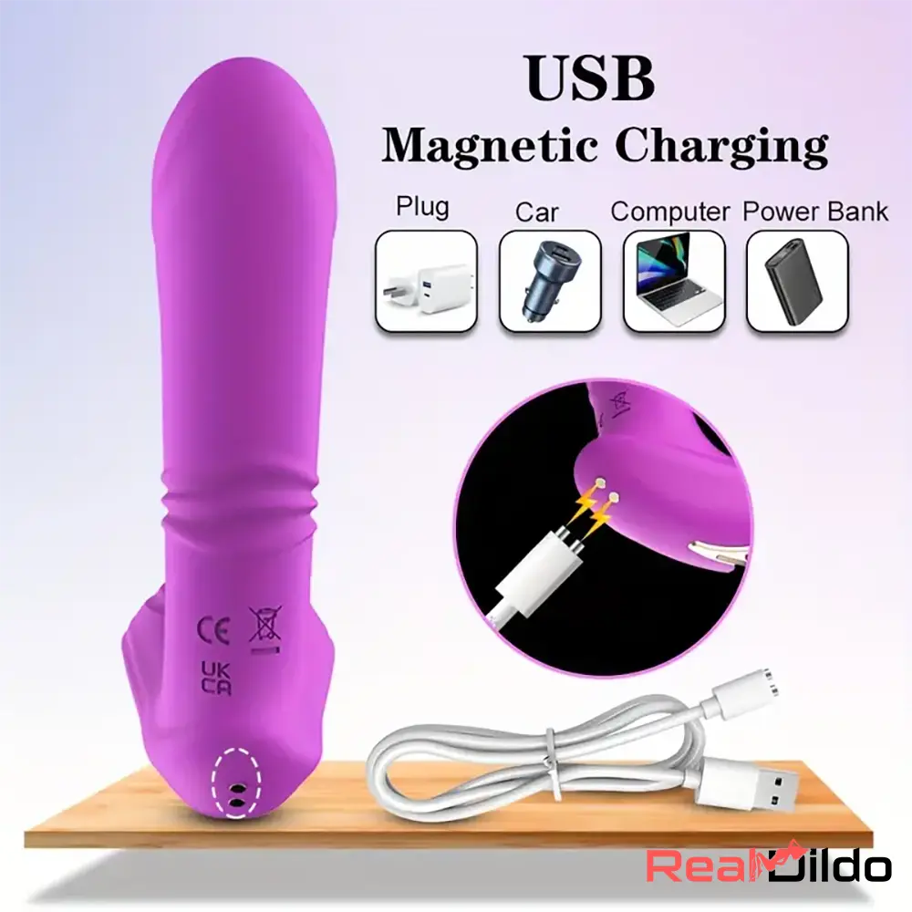 5.7in Automatic Thrusting Flapping Wearable Dildo G Spot Female Vibrator - Real Dildo