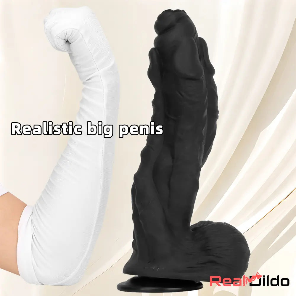 11.41in 12.6in 15in Super Big Silicone Soft Black Fantasy Massager Dildo Real Dildo