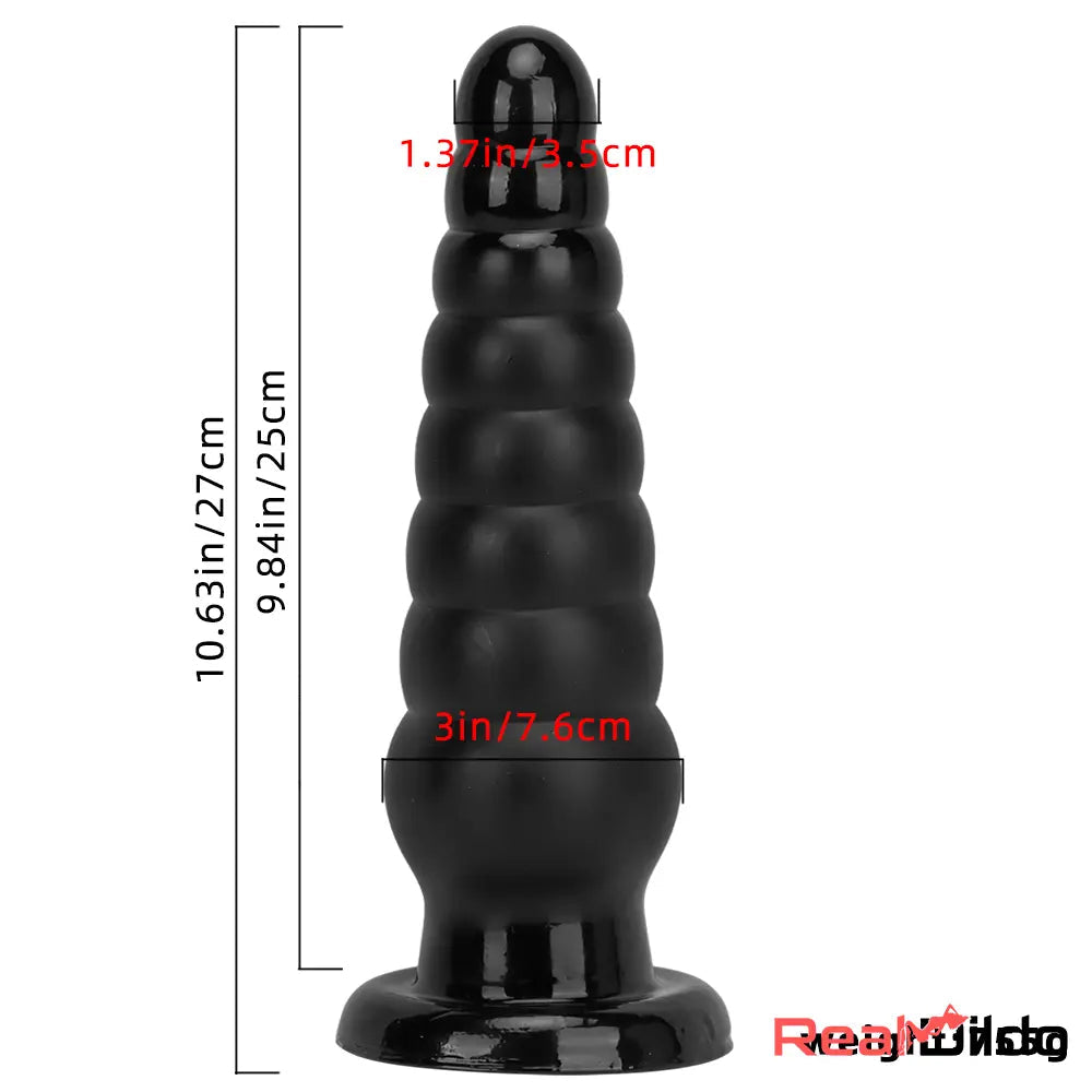 10.63in Realistic Big Silicone Black Dildo Butt Plug For Clit Expansion Real Dildo