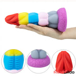 8.66in Silicone Rainbow Soft Big Dildo For Gay LGBT Adults Sex Toy Real Dildo
