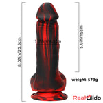 8.07in Top Quality Silicone Soft Mixed Color Dildo For Sex Toy Safety Sex Real Dildo