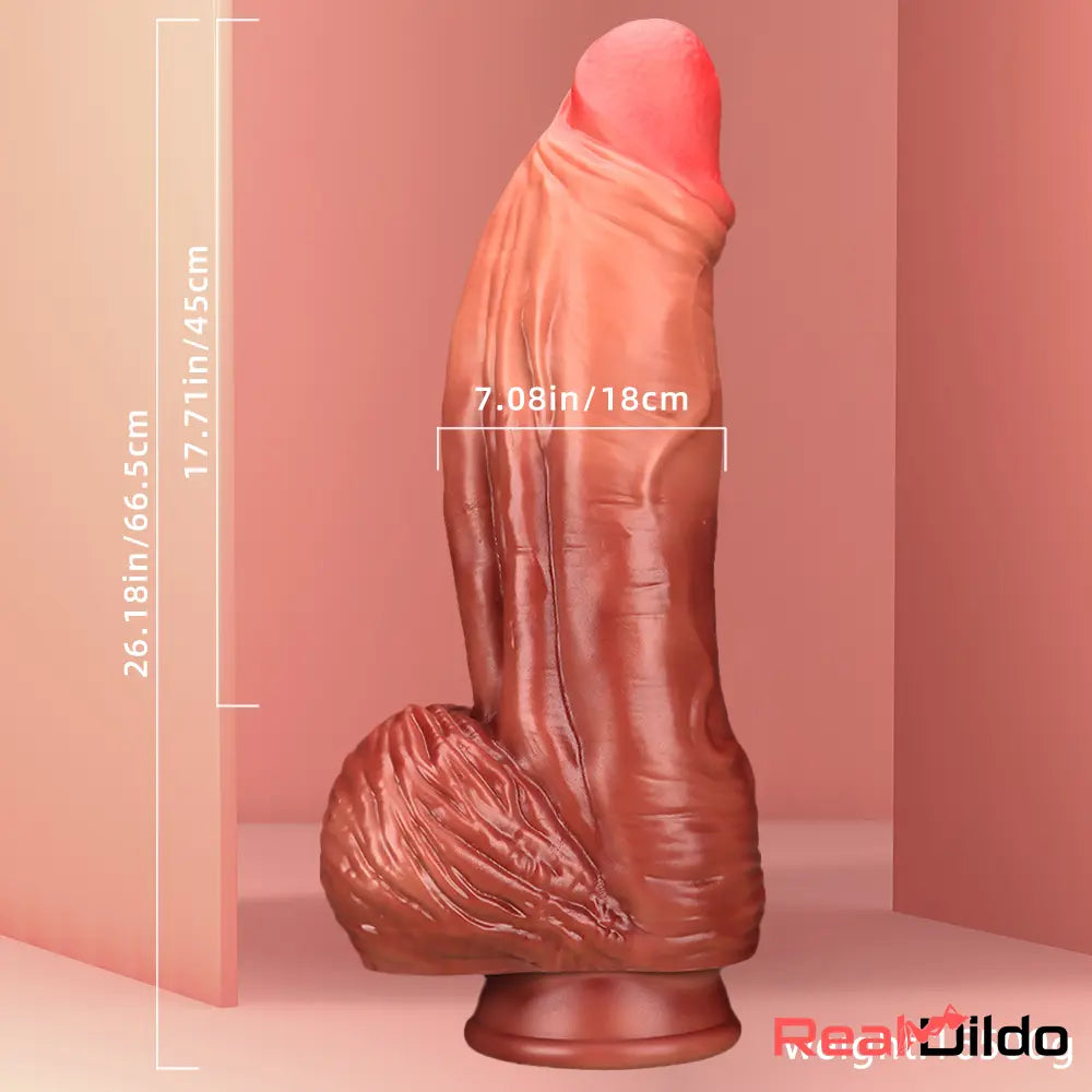 26.18in Realistic Super Long Huge Thick Soft Fat Dildo For Women Anal Toy - Real Dildo
