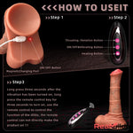 8.85in 4in1 Heating Thrusting Vibrating Rotation Remote Horse Anal Dildo Real Dildo