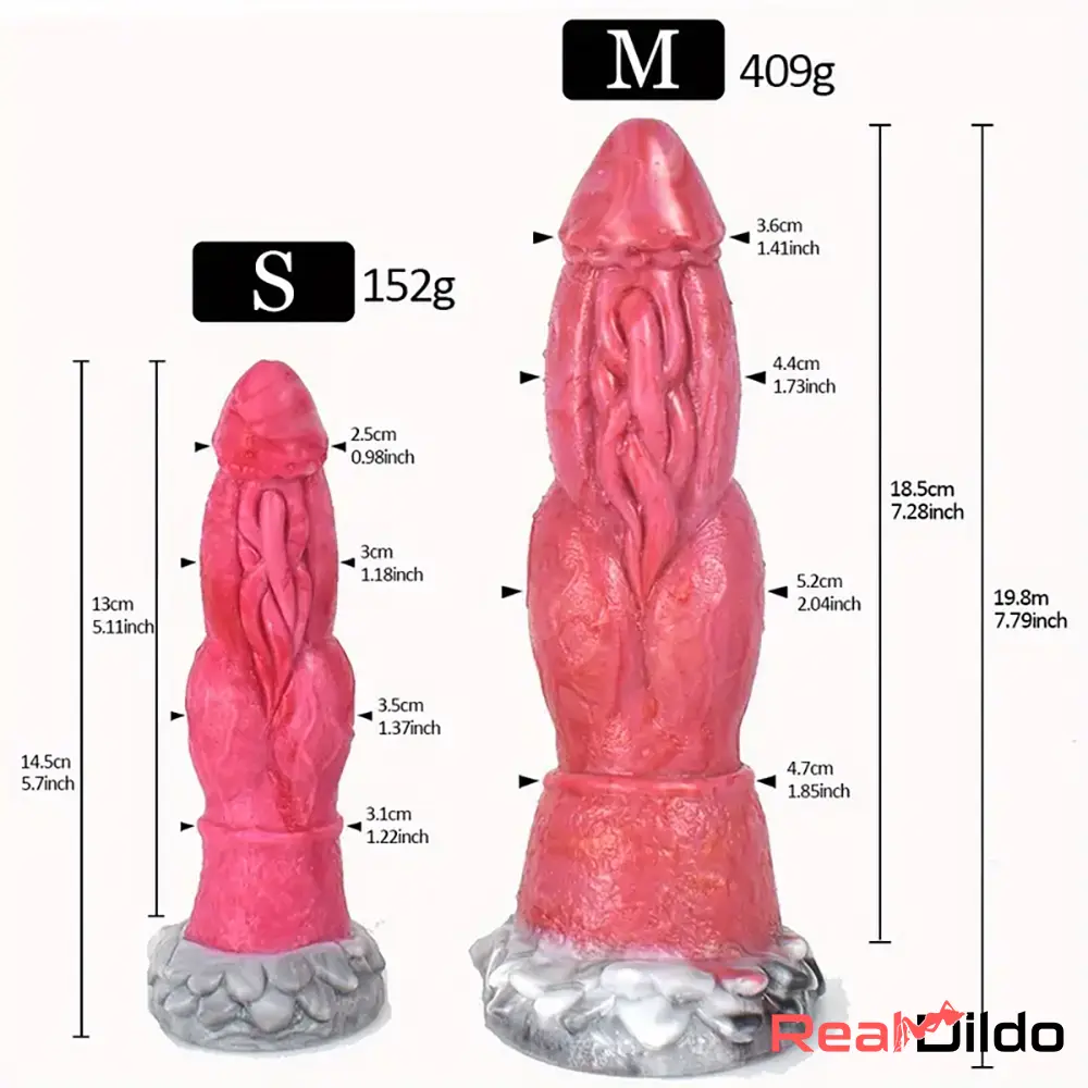 5.7in 7.79in Fantasy Monster Silicone Soft Cock Dildo For Lesbian Erotic Toy - Real Dildo