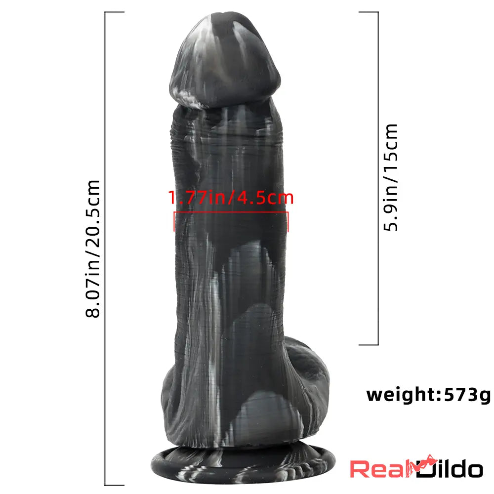 8.07in Top Quality Silicone Soft Mixed Color Dildo For Sex Toy Safety Sex Real Dildo