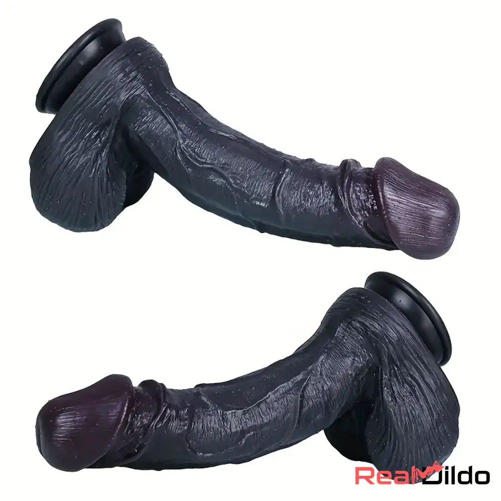 11.4in Silicone Ebony Large Soft Dildo For Adults Strong Suction Cup Real Dildo