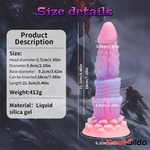 8.46in Fantasy Luminous Monster Silicone Soft Dildo Anal Opener Cock Real Dildo