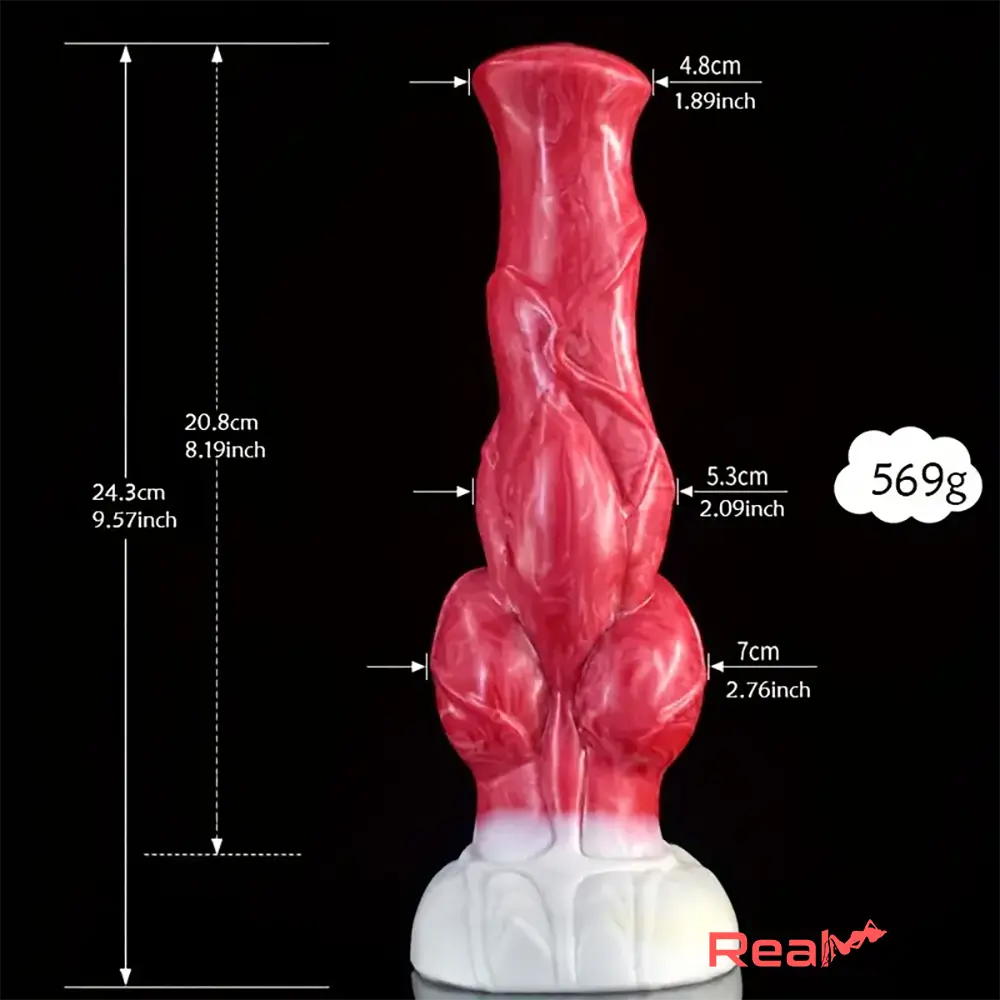 9.57in Animal Big Dog Silicone Soft Dildo With Strong Suction Pleasure Toy Real Dildo