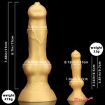 3.81in 7.48in Gold Silicone Soft Small Dog Dildo For Anal Vaginal Sex Love Real Dildo