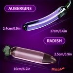 6.2in 7.5in 7.7in Discreet Colors Fruit Vegetable Crystal Glass Anal Plug Dildo Real Dildo