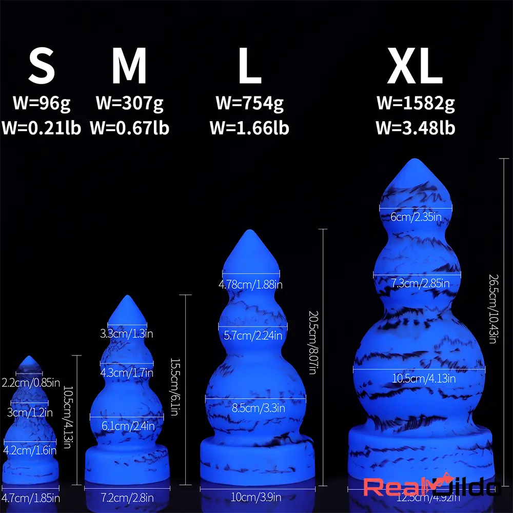 4.13in 6.1in 8.07in 11.43in Fantasy Silicone Soft Butt Plug Women Dildo Real Dildo