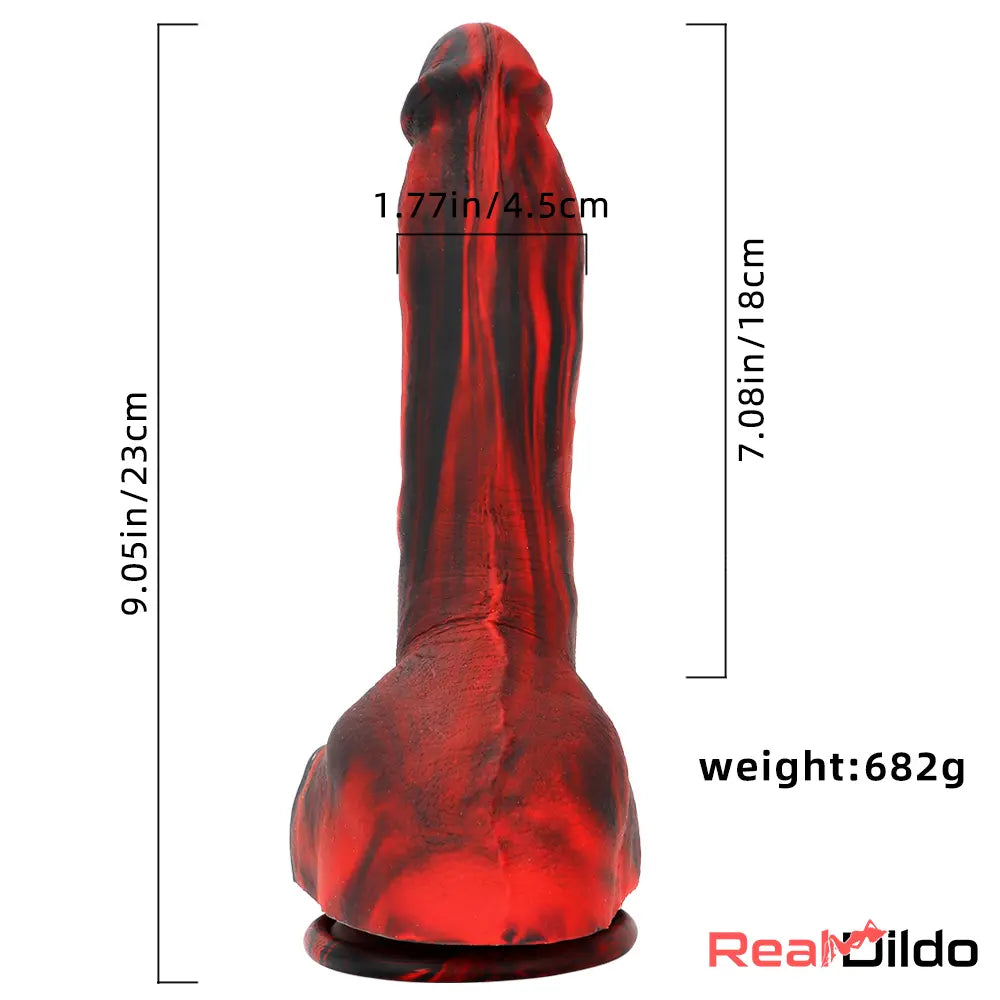 9.05in Premium Large Silicone Soft Mixed Color Dildo For Anus Safety Real Dildo