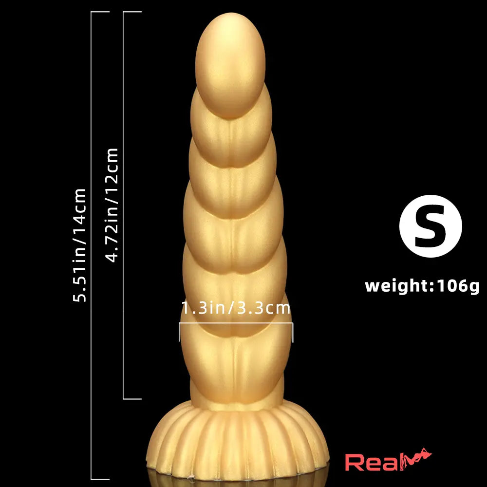 5.51in 7.87in 10.23in Gold Silicone Soft Fantasy Alien Dildo For Anal Orgasm Real Dildo