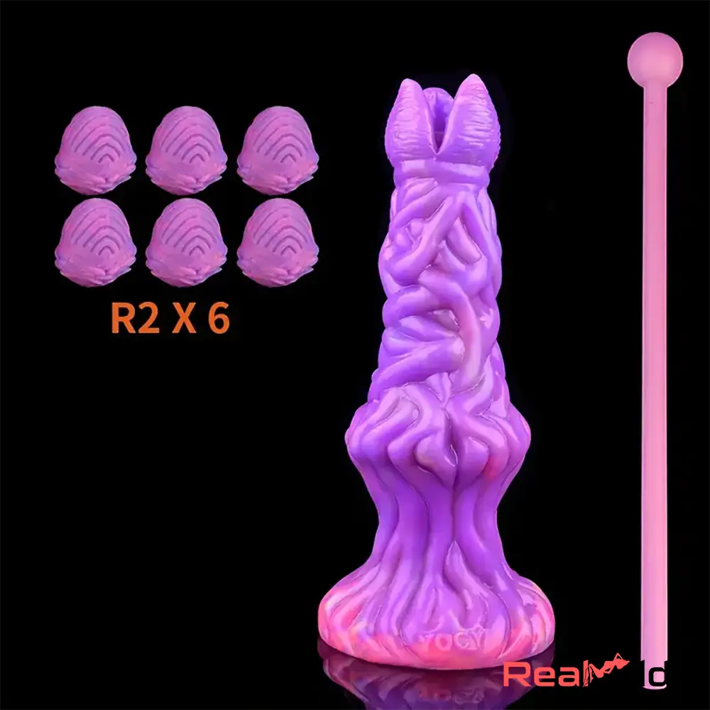 7.99in Luminous Ovipositor Silicone Dildo For Anal Vaginal Pleasure Toy Real Dildo