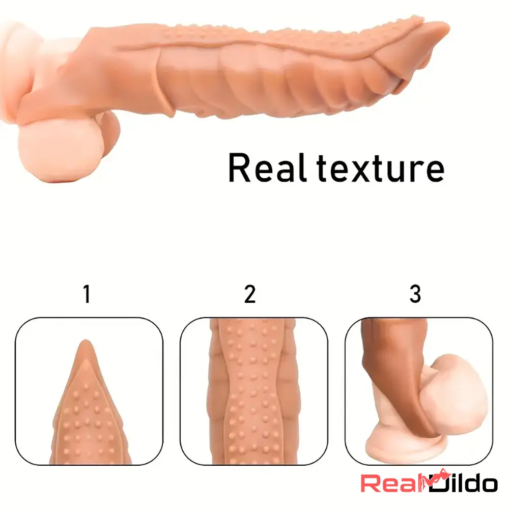 8.66in Wolf Head Silicone Cock Sleeve Big Dildo BDSM Sex Toy For Pleasure Real Dildo