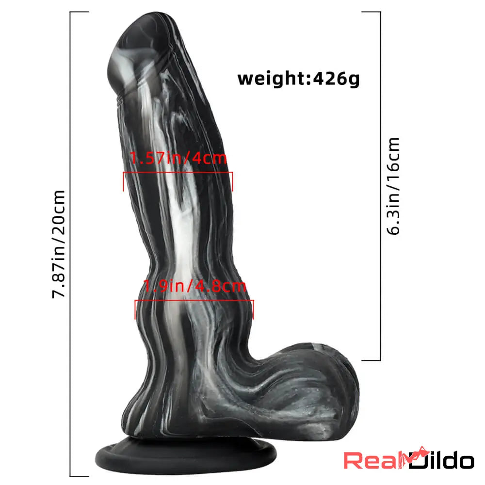7.87in Silicone Soft Mixed Color Dog Cock Dildo For Women Sex Safety Real Dildo