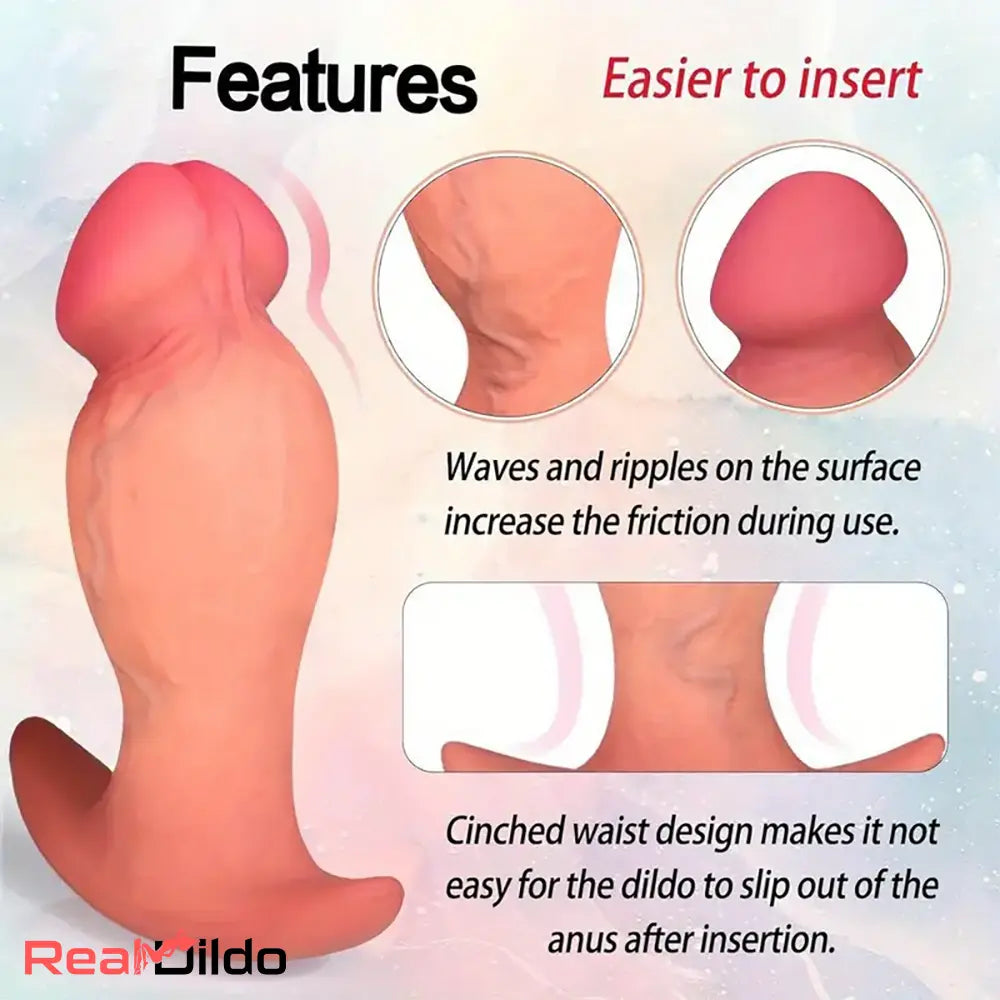 3.81in 4.92in 6.1in Small Silicone Real Odd Dildo With Anchor Shape Base