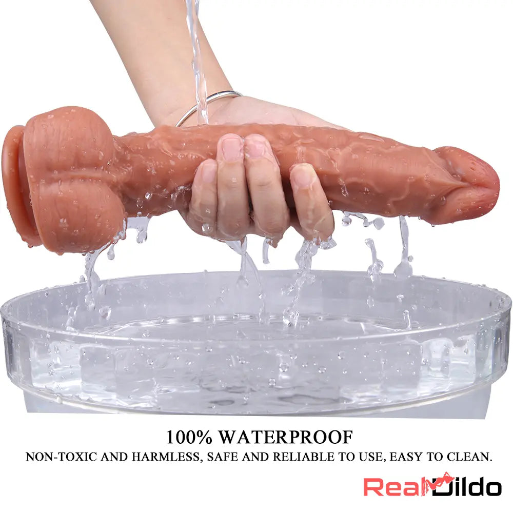 10.04in Skin Feeling Real Soft Dildo Female Sex Toy With Blue Veins Real Dildo