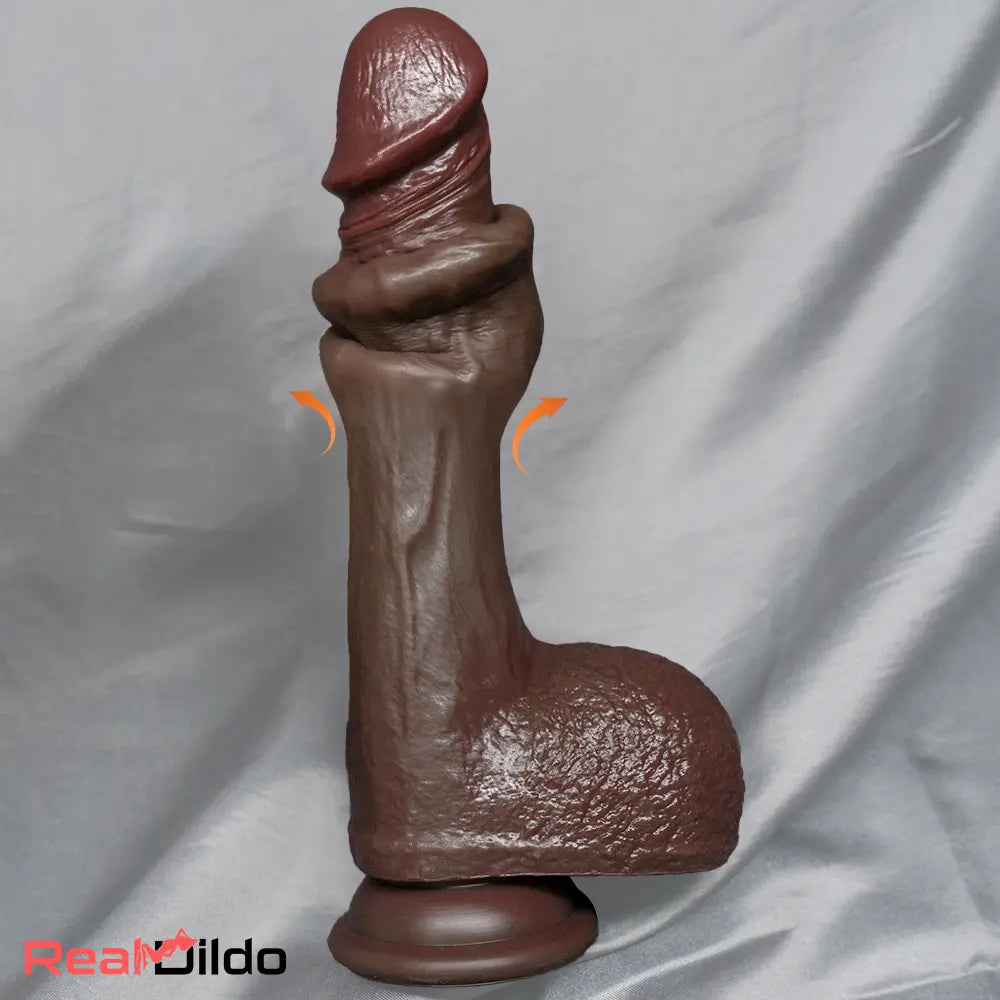 8.46in Squirting Sliding Skin Strap on Dildo Adult Sex Toy For Ultimate Pleasure