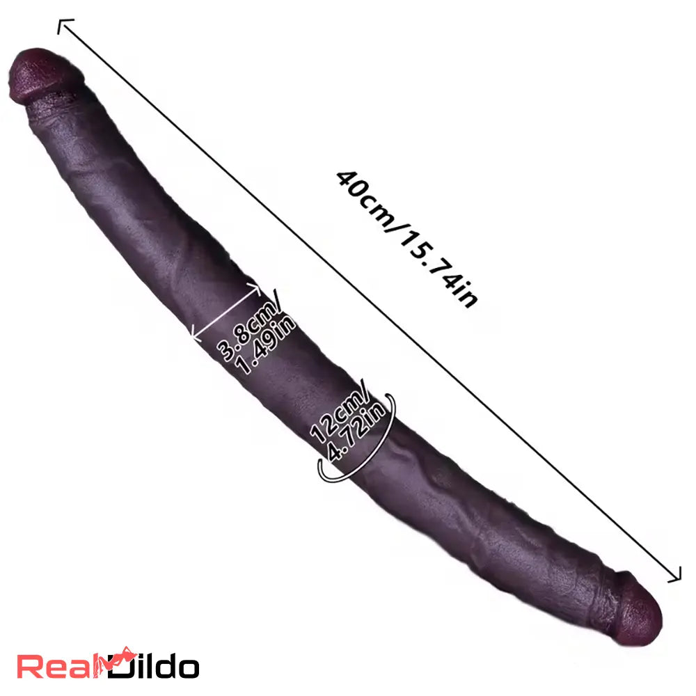 15.74in Super Realistic Silicone Dildo Double Sided Penetration Cock Dildo