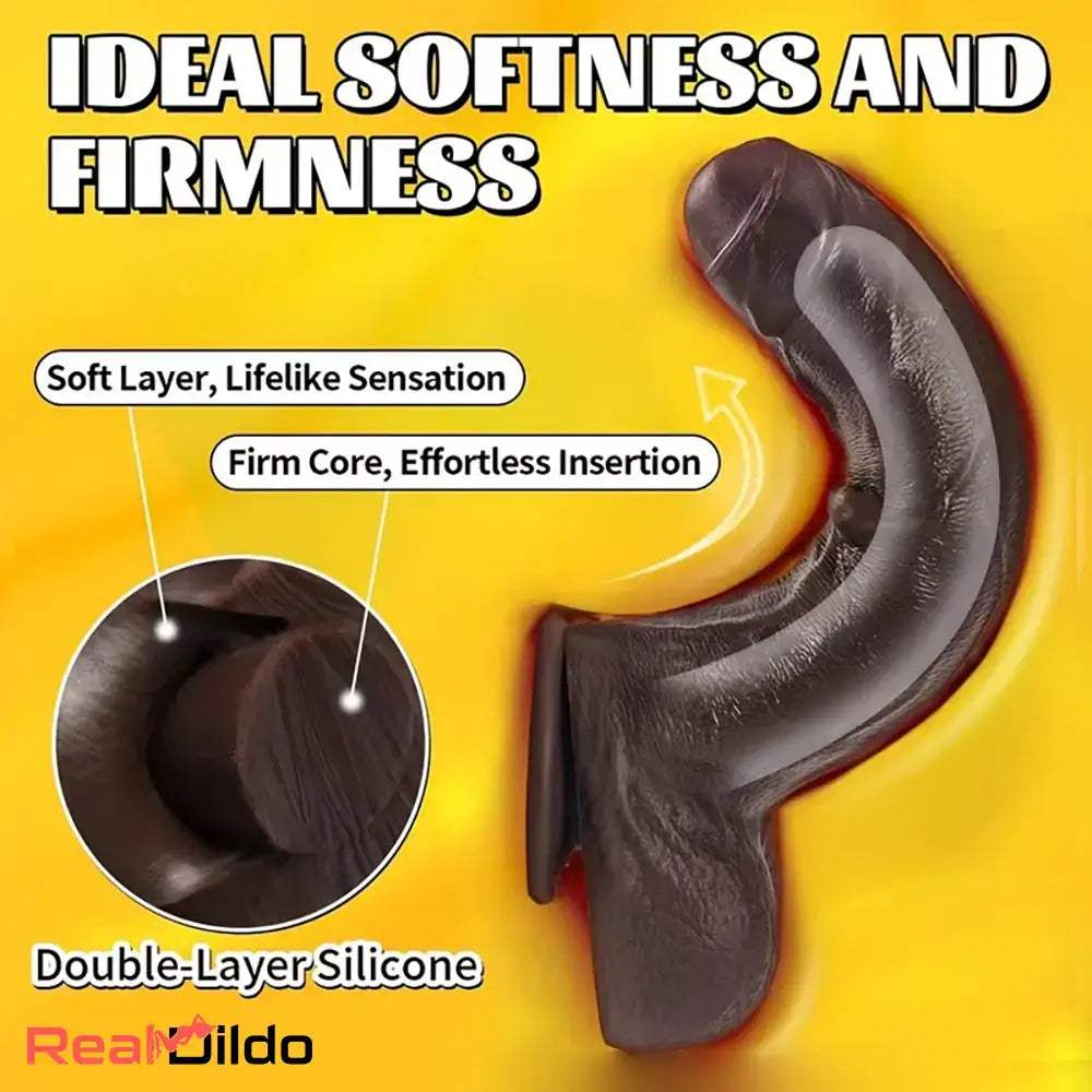 11.4in Uncut Head Silicone Dildo With Removeable Skin Soft Balls Dildo