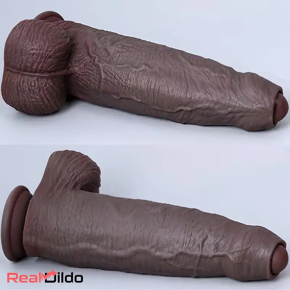 9.65in Realistic Uncut Foreskin Big Dildo Soft Silicone Penis Masturbator