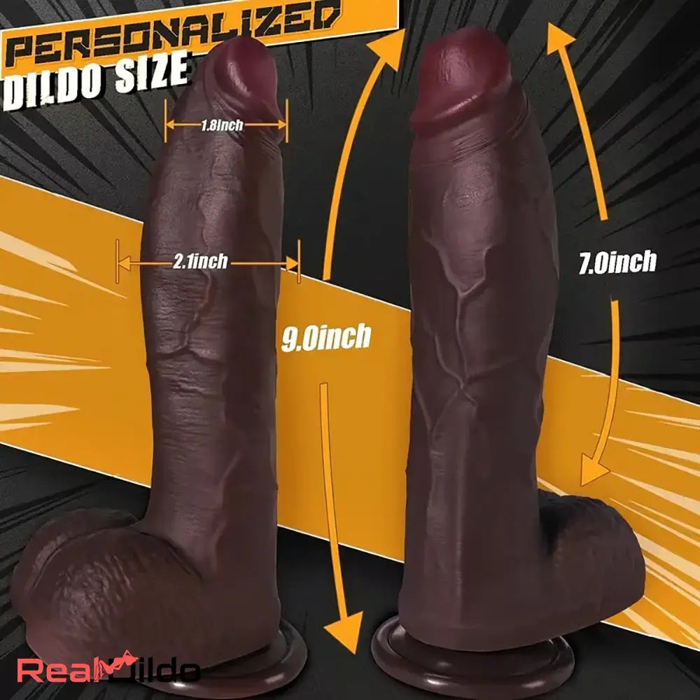 8.85in Double Layer Silicone Real Soft Dildo For Confidential Shipping