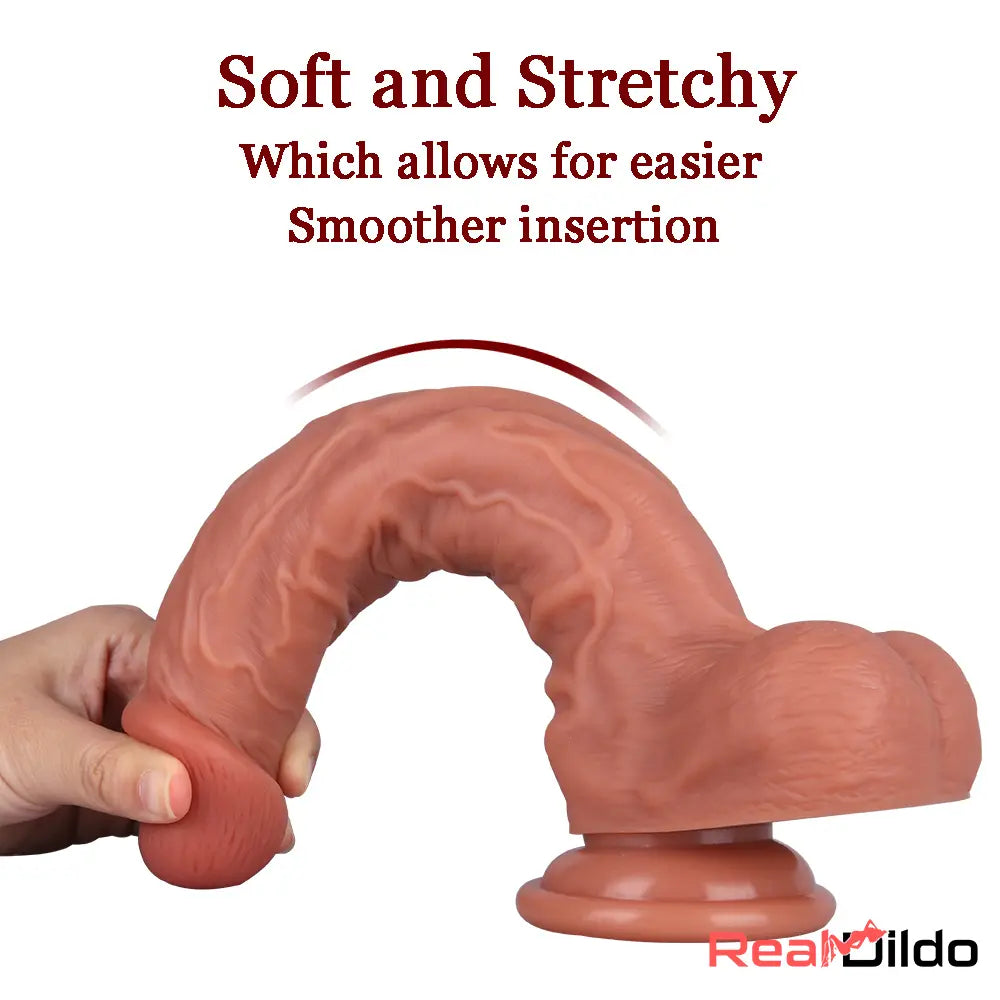 10.04in Skin Feeling Real Soft Dildo Female Sex Toy With Blue Veins Real Dildo