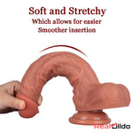 10.04in Skin Feeling Real Soft Dildo Female Sex Toy With Blue Veins Real Dildo