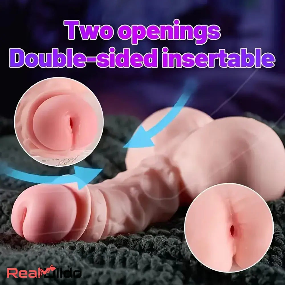 11.8in Pocket Pussy Anal Glans Masturbator Dildo Double Sided Opening