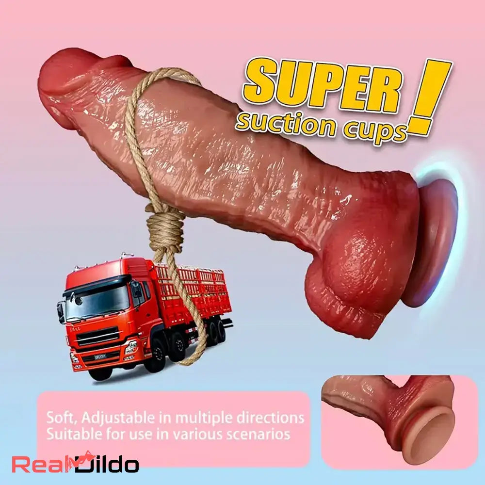 7in Raised Blue Veins Lifelike Balls Dildo For Sensitivity Performance