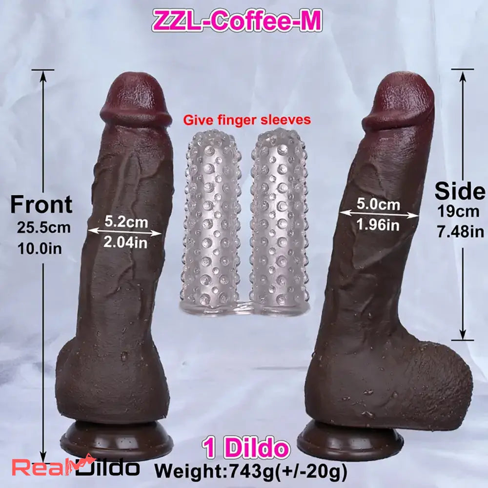 8.85in 10in 10.8in 11.8in Realistic Skin Double Layer Multiple Sizes Silicone Dildo