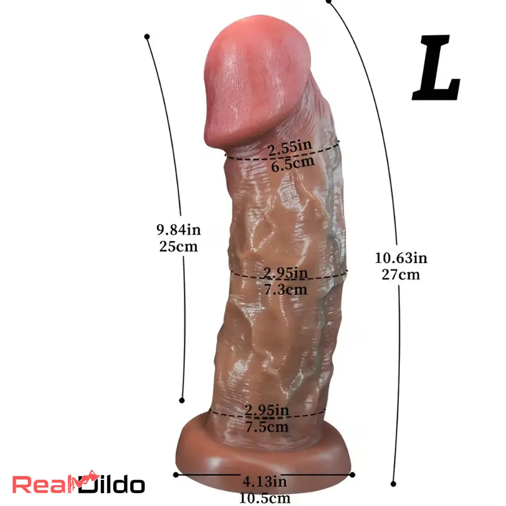 7.87in 9.05in 10.63in Realistic Texture Soft Skin Liquid Silicone Real Dildo