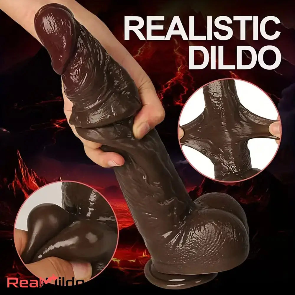 7.08in 9.25in 11.41in Soft Silicone Foreskin Dildo With Sliding Skin Cock Toy