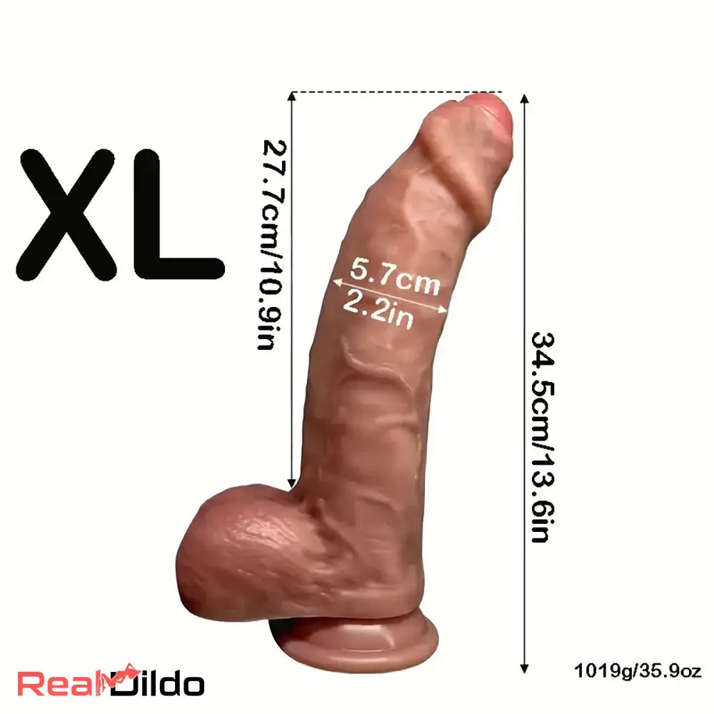 7.9in 13.6in Uncut Real Ergonomic Design Durable Liquid Silicone Dildo