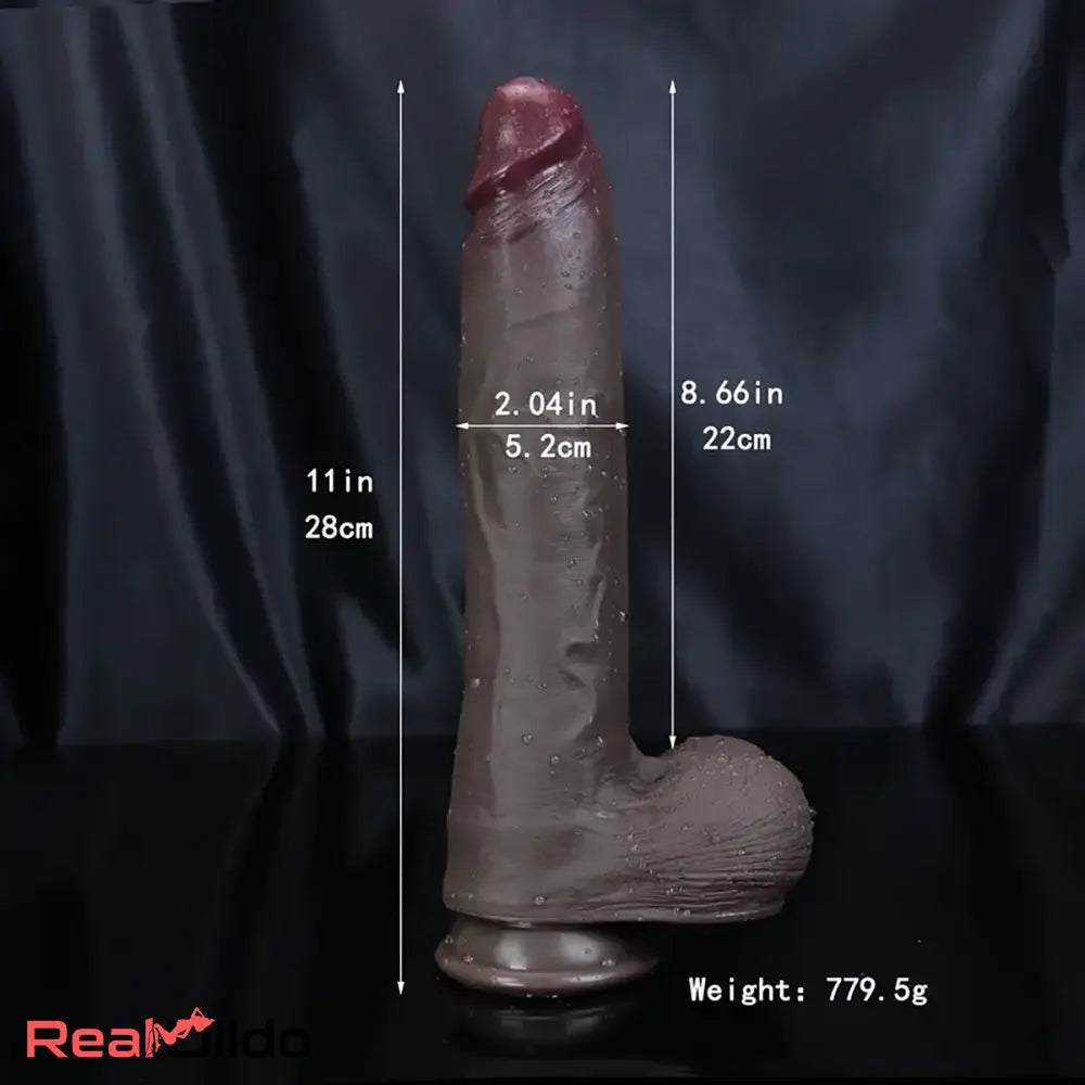 11in Ebony Silicone Dildo For Female Soft Real Adult Couple Female Pleasure
