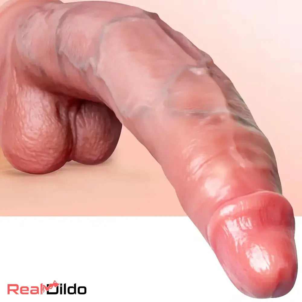 11.41in 3D Skin Veins Soft Silicone Penis Dildo G-Point Stimulating Toy
