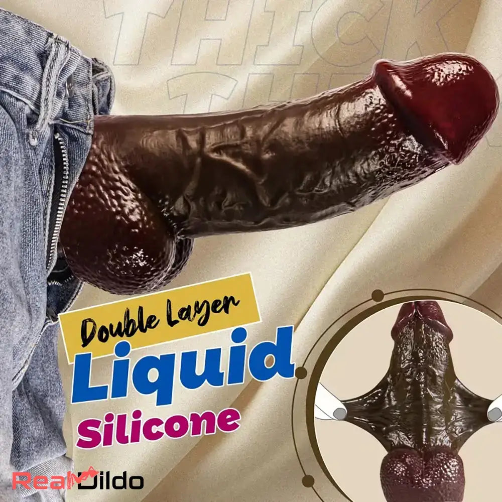 8.46in Sliding Skin Double Density Silicone Dildo Safety Material Cock