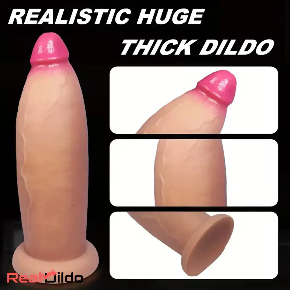 9.06in Thick Dual Density Silicone Big Dildo Erotic Stimulation For Cock