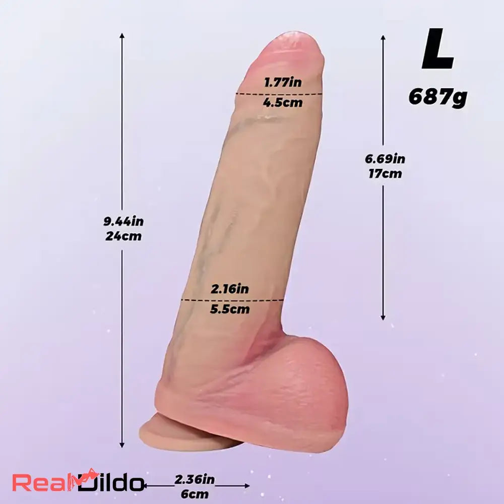 8.07in 9.44in Realistic Design Strap on Ejaculating Dildo With Sliding Skin