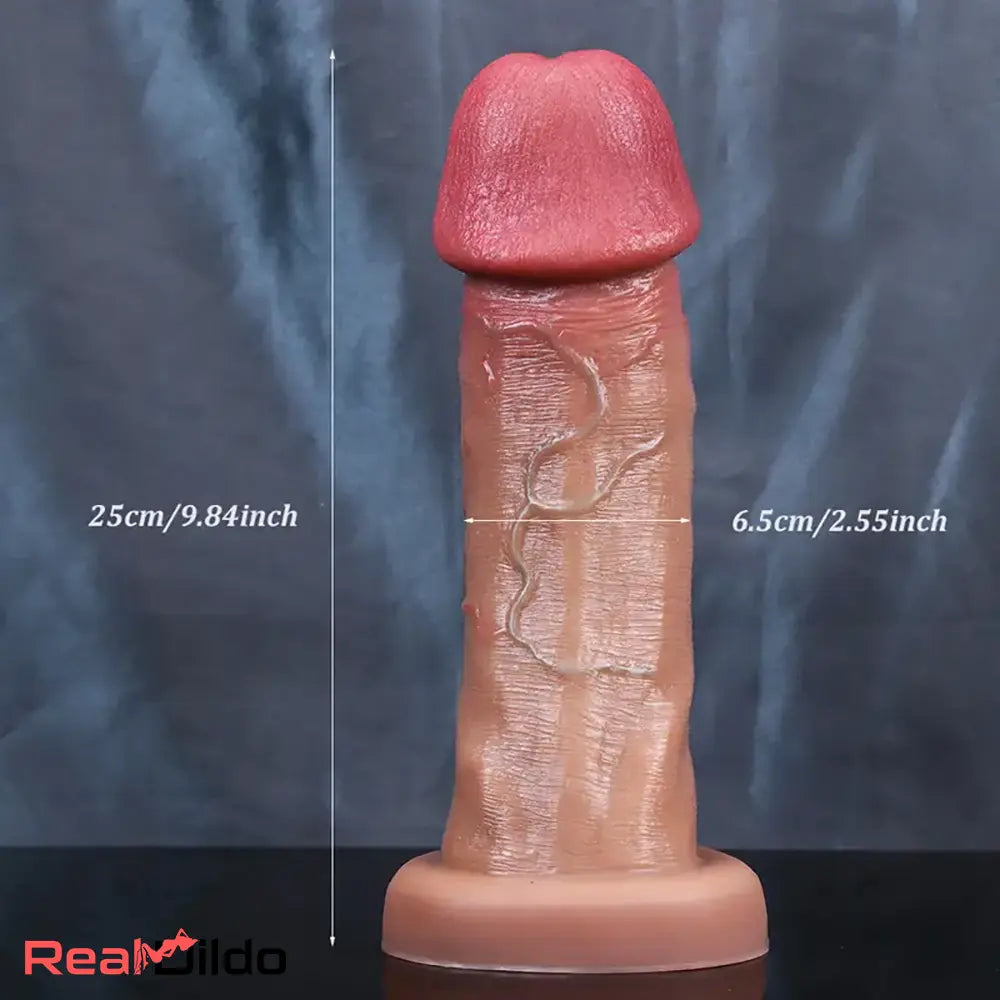 9.84in Realistic Huge Dildo Soft Silicone Sex Toy For Prostate Massage