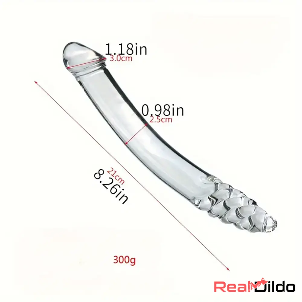 6.49in 8.26in Glass Dual Heads Dildo For Anal Vaginal Pleasure Sex Toy Real Dildo